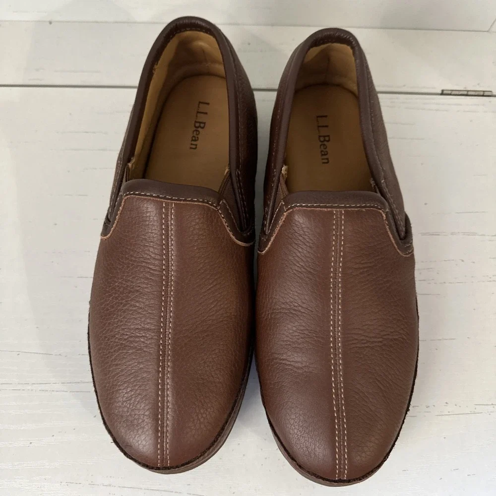 LL Bean Mens Slip On Loafers Size 9 Medium Item ID 272346 Elkhide Shoes Moc
